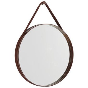 Wandspiegel Strap n°2 metall braun / Ø 50 cm - Stoffgurt - Hay - Braun