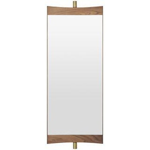 Wandspiegel Vanity 1 holz natur / L 28 x H 73,8 cm - Schwenkbar - Gubi - Holz natur