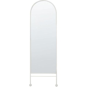 Wandspiegel Weiß Eisen Glas 45 x 145 cm Oval Hängedekoration Modern Minimalistisch Wohnzimmer Schlafzimmer Flur