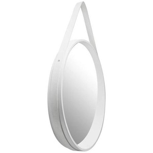 Wandspiegel, Weiß, Kunststoff, Glas, Holzwerkstoff, rund, 49.5x49.5x3.5-7.5 cm, Spiegel, Wandspiegel