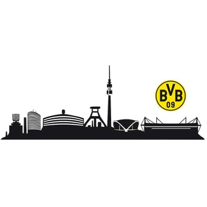 Wandtattoo WALL-ART BVB Skyline mit Logo Fußball Sticker Wandtattoos Gr. B/H: 200 cm x 33 cm, Fussball, schwarz Wandtattoos Fußball