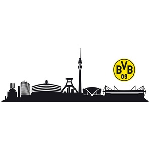 Wandtattoo WALL-ART BVB Skyline mit Logo Fußball Sticker Wandtattoos Gr. B/H: 240 cm x 40 cm, Fussball, schwarz Wandtattoos Fußball selbstklebend, entfernbar