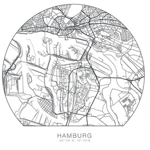 Wandtattoo WALL-ART Hamburg Stadtplan entfernbar Wandtattoos Gr. B/H/T: 120 cm x 120 cm x 0,1 cm, schwarz Wandtattoos Wandsticker