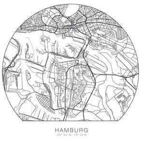 Wandtattoo WALL-ART Hamburg Stadtplan entfernbar Wandtattoos Gr. B/H/T: 120 cm x 120 cm x 0,1 cm, schwarz Wandtattoos Wandsticker selbstklebend, entfernbar