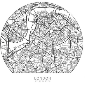 Wandtattoo WALL-ART London Stadtplan selbstklebend Wandtattoos Gr. B/H/T: 120 cm x 120 cm x 0,1 cm, schwarz Wandtattoos Wandsticker