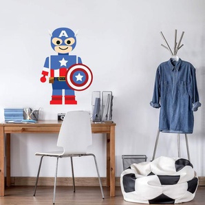 Wandtattoo WALL-ART Spielfigur Held Captain America Wandtattoos Gr. B/H/T: 82 cm x 120 cm x 0,1 cm, bunt Wandtattoos Wandsticker