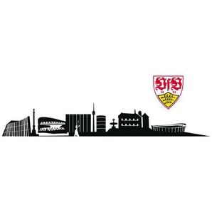 Wandtattoo WALL-ART VfB Stuttgart Skyline mit Logo Wandtattoos Gr. B/H/T: 280 cm x 45 cm x 0,1 cm, VfB Stuttgart Skyline mit Logo, bunt (mehrfarbig) Wandtattoos Wandsticker selbstklebend, entfernbar
