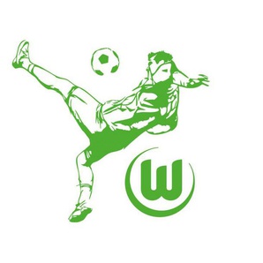 Wandtattoo WALL-ART VfL Wolfsburg Fußballspieler Wandtattoos Gr. B/H/T: 110 cm x 101 cm x 0,1 cm, -, grün Wandtattoos Wandsticker selbstklebend, entfernbar