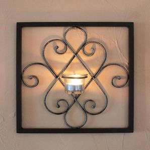 Wandteelichthalter Arabika Metall Wand Schwarz 31 cm Teelichthalter Kerzenhalter Wandkerzenhalter Wandleuchter