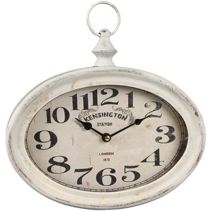 Wanduhr AMBIENTE HAUS Antikweiss aus metall 27cm Wanduhren Gr. B/H/T: 28 cm x 27 cm x 6 cm, weiß Wanduhren