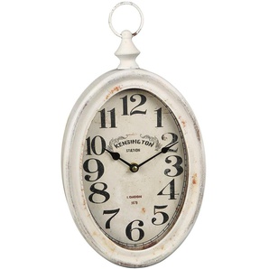 Wanduhr AMBIENTE HAUS Antikweiss aus metall 28cm Wanduhren Gr. B/H/T: 27 cm x 28 cm x 6 cm, weiß Wanduhren