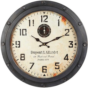 Wanduhr AMBIENTE HAUS Loft aus metall 47cm Wanduhren Gr. B/H/T: 47 cm x 47 cm x 6 cm, schwarz Wanduhren