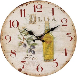Wanduhr AMBIENTE HAUS Oliva 28cm Wanduhren Gr. B/H/T: 28 cm x 28 cm x 3,5 cm, bunt Wanduhren