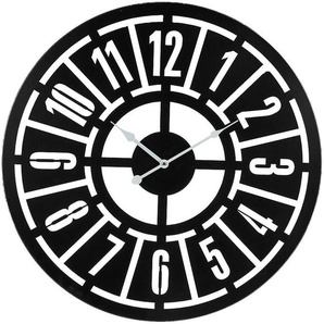 Wanduhr AMBIENTE HAUS Wanduhr aus eisen 58cm Wanduhren Gr. B/H/T: 58 cm x 58 cm x 3 cm, schwarz Wanduhren