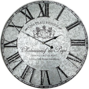 Wanduhr AMBIENTE HAUS Wanduhr - Metall 58cm Wanduhren Gr. B/H/T: 58 cm x 58 cm x 4 cm, silberfarben Wanduhren