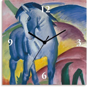 Wanduhr ARTLAND Blaues Pferd I. 1911. Wanduhren Gr. B/H/T: 30 cm x 30 cm x 1,7 cm, Funkuhr, bunt Wanduhren analog, 30 cm
