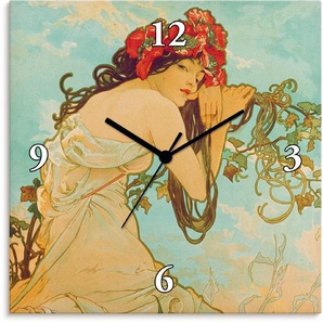 Wanduhr ARTLAND Jahreszeiten: Sommer. 1896. Wanduhren Gr. B/H/T: 30 cm x 30 cm x 1,7 cm, Funkuhr, bunt Wanduhren wahlweise mit Quarz- oder Funhuhrwerk, lautlos ohne Tickgeräusche