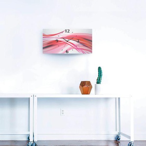 Wanduhr ARTLAND Schöne Welle - Abstrakt Wanduhren Gr. B/H/T: 50 cm x 25 cm x 0,3 cm, Funkuhr, pink Wanduhren 3D Optik gebogen, mit Quarz- oder Funkuhrwerk, versch. Größen