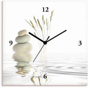 Wanduhr ARTLAND Zen Friede Wanduhren Gr. B/H/T: 30 cm x 30 cm x 1,7 cm, Funkuhr, weiß Wanduhren wahlweise mit Quarz- oder Funhuhrwerk, lautlos ohne Tickgeräusche
