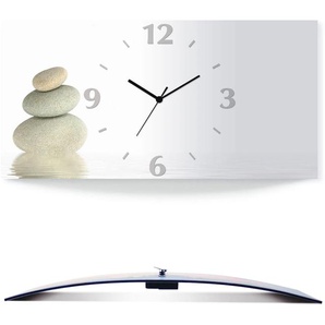 Wanduhr ARTLAND Zen Friede Wanduhren Gr. B/H/T: 50 cm x 25 cm x 0,3 cm, Funkuhr, weiß Wanduhren 3D Optik gebogen, mit Quarz- oder Funkuhrwerk, versch. Größen