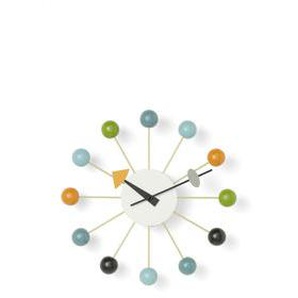 Wanduhr Ball Clock holz bunt / By George Nelson, 1948-1960 / Ø 33 cm - Vitra - Bunt