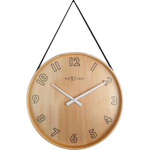 Wanduhr, Braun, Schwarz, Holz, 40x67x4.8 cm, RoHS, CE, leises Uhrwerk, Dekoration, Uhren, Wanduhren