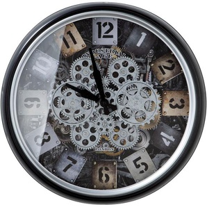 Wanduhr CASABLANCA BY GILDE Wanduhr Steam Wanduhren Gr. B/H/T: 51 cm x 51 cm x 9 cm, silberfarben (schwarz, silberfarben) Wanduhren