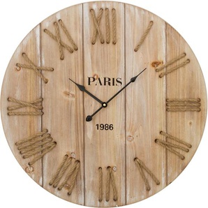Wanduhr HOME AFFAIRE Wilbur Wanduhren Gr. B/H: 4,5 cm x 58 cm, beige (natur) Wanduhren römische Ziffern, 58 cm