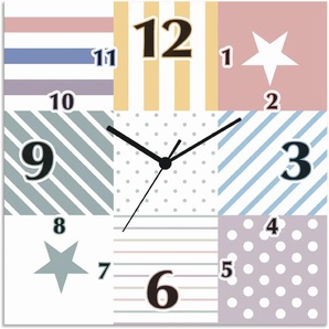 Wanduhr LÜTTENHÜTT Stern Wanduhren Gr. B/H/T: 30 cm x 30 cm x 0,3 cm, Funkuhr, bunt (multi) Wanduhren analog, 30 cm