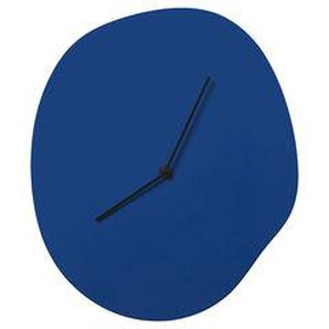 Wanduhr Melt holz blau / L 28 x H 33 cm - Ferm Living - Blau