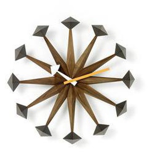 Wanduhr Polygon Clock holz natur / By George Nelson, 1948-1960 / Ø 43 cm - Vitra - Holz natur