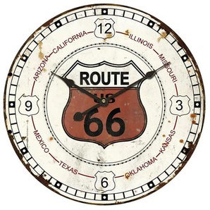 Wanduhr Route 66 | beige | MDF | 58.0 |
