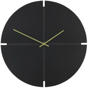 Wanduhr - schwarz - Holzwerkstoff,Metall - 40 cm - 40 cm - cm 4,0 | Möbel Kraft