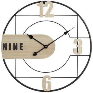 Wanduhr - schwarz - Metall,MDF - 60 cm - 60 cm - cm 4,5 | Möbel Kraft