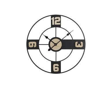 Wanduhr - schwarz - Metall,MDF - 60 cm - 60 cm - cm 5,0 | Möbel Kraft