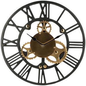 Wanduhr   ¦ schwarz ¦ Metall ¦ Maße (cm): H: 3  Ø: 35