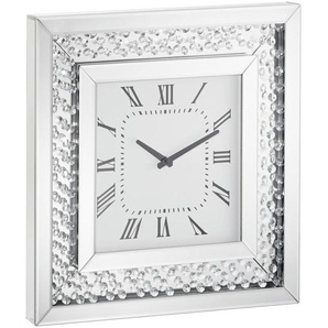 Wanduhr, Schwarz, Weiß, Glas, 50x50x5 cm, Dekoration, Uhren, Wanduhren