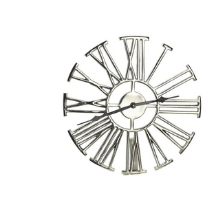 HOME STORY Wanduhr   ¦ silber ¦ Aluminium ¦ Maße (cm): H: 1  Ø: 41