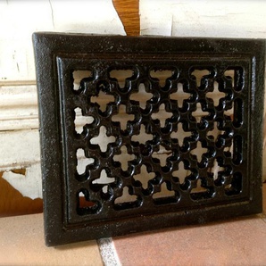 Warmluftgitter  Lüftungsgitter für Kachelofen Luftabzug Warmluft Kamin - Guß