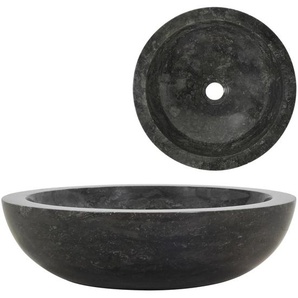 Waschbecken 40x12 cm Marmor Schwarz