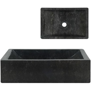 Waschbecken 45x30x12 cm Marmor Schwarz