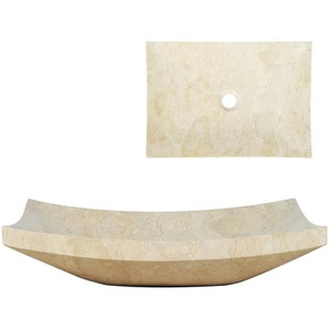 Waschbecken 50x35x12 cm Marmor Cremefarben