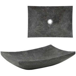 Waschbecken 50x35x12 cm Marmor Schwarz