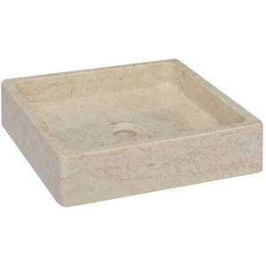 Waschbecken Creme 40x40x10 cm Marmor