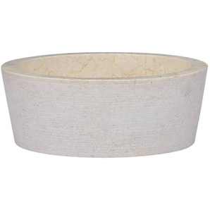 Waschbecken Creme Ø40x15 cm Marmor