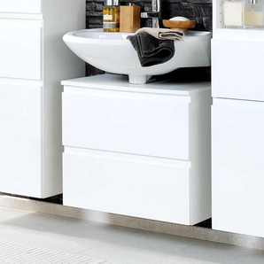 Waschbeckenschrank in Hochglanz Weiß 60 cm
