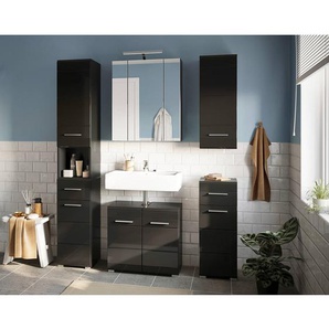Waschbeckenunterschrank 60 x 56 x 34cm Schwarz