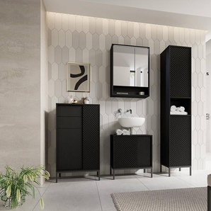 Waschbeckenunterschrank 60 x 62 x 32cm Schwarz
