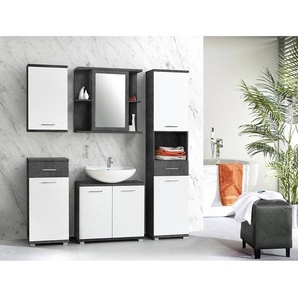 Waschbeckenunterschrank 70 x 62 x 29cm Grau/Weiß