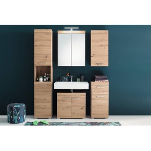 Waschbeckenunterschrank Amanda 60 x 56 x 34cm Braun/Asteiche Dekor